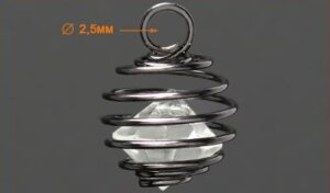 Артикул: БС1690, Цвет: Черный никель+белый камень